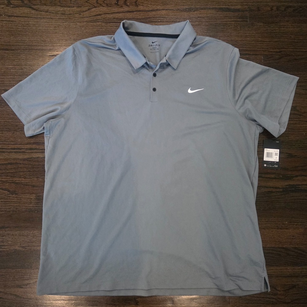 Nike Dri-FIT Polo Shirt Mens 3XL Tall Gray Short Sleeve Golf NWT
